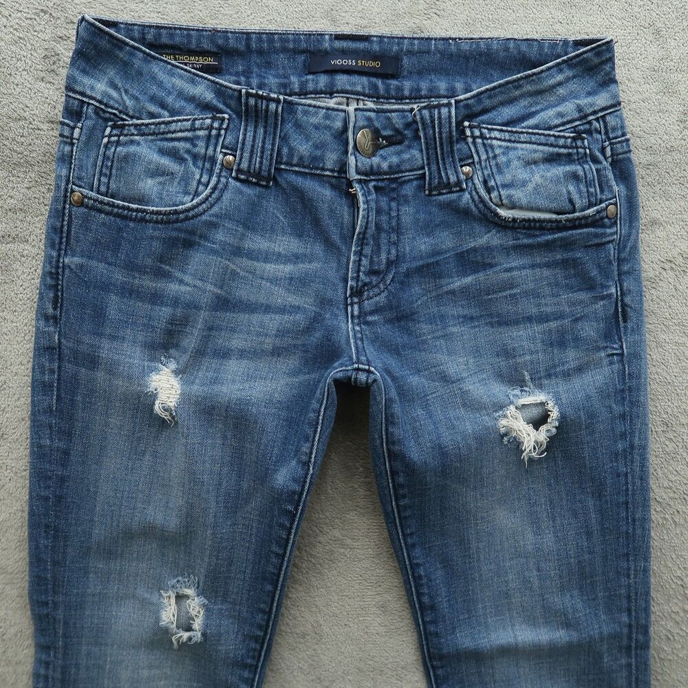 VIGOSS Studio Jeans Women's 3/4 Low-Rise Thompson Skinny 29" Inseam Distressed - Picture 12 of 16